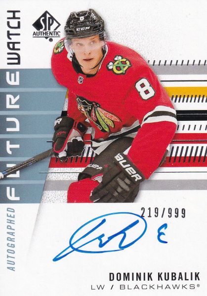 AUTO RC karta DOMINIK KUBALÍK 19-20 SP Authentic Autographed Future Watch /999